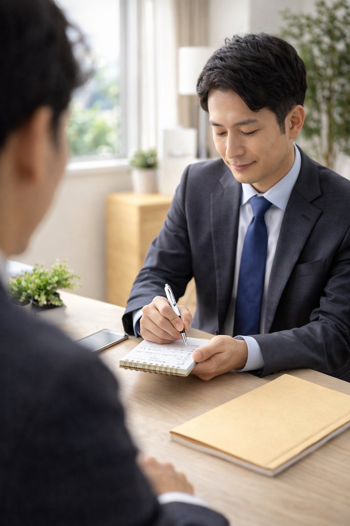 料金説明を受けているイメージ