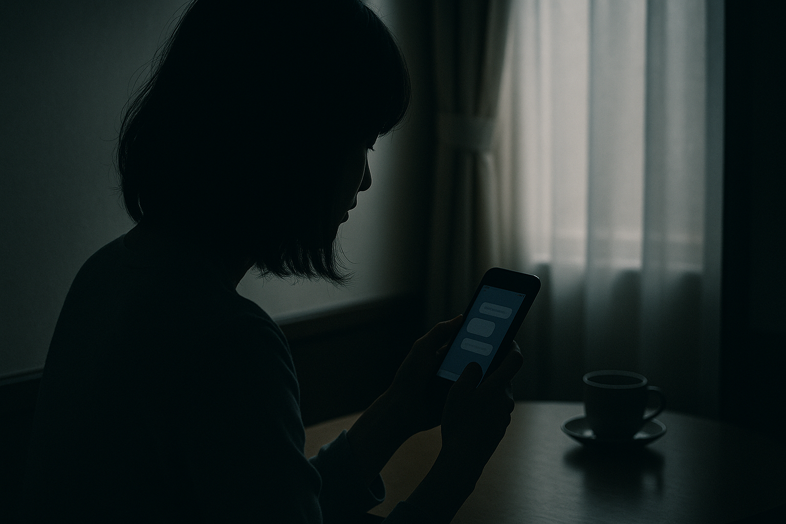 パパ活トラブルで不安を抱える女性のイメージ