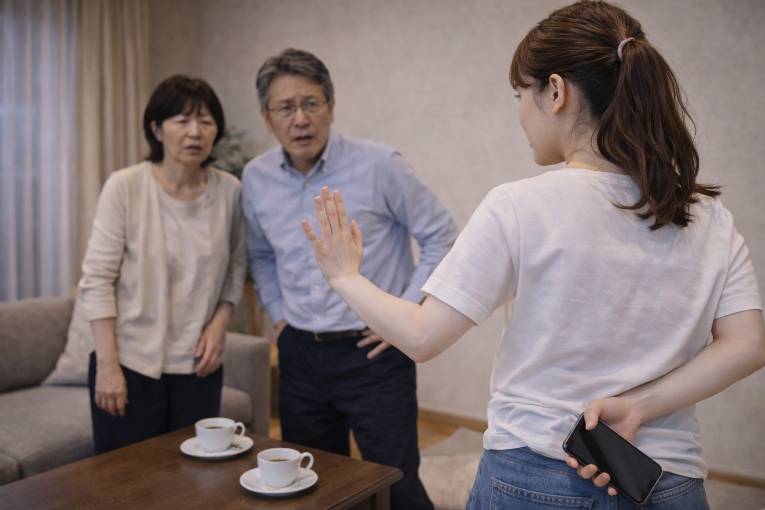 結婚相手を家族に会わせたがらず不安になる親御さんのイメージ