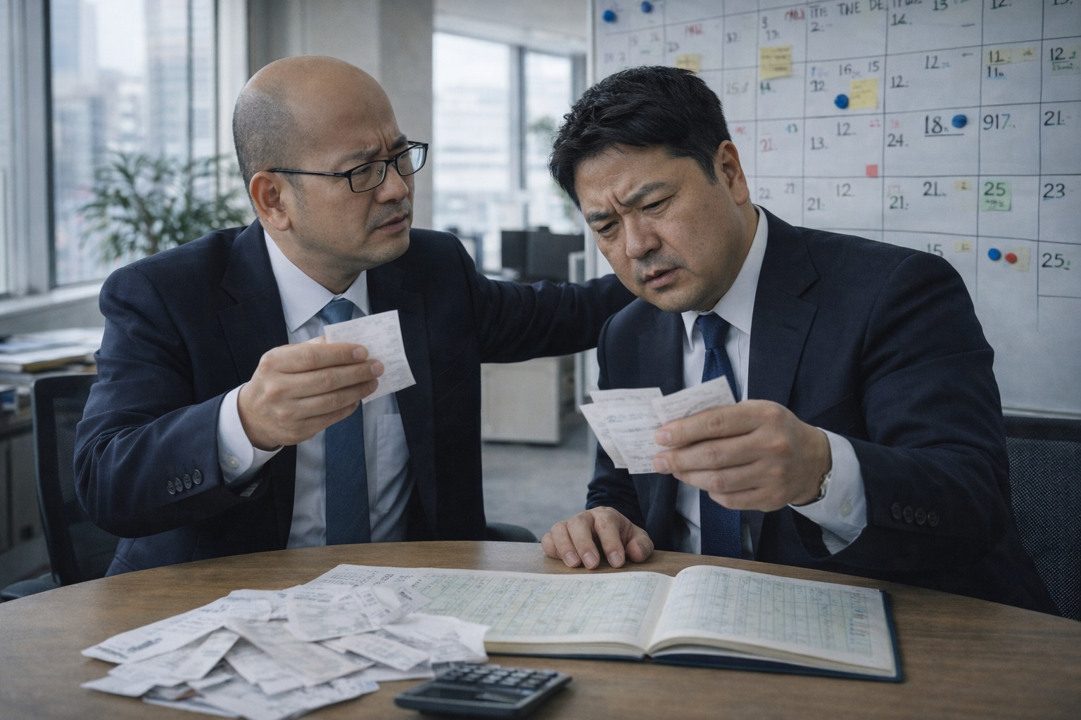 横領や不正経費の疑いで証拠整理をする担当者