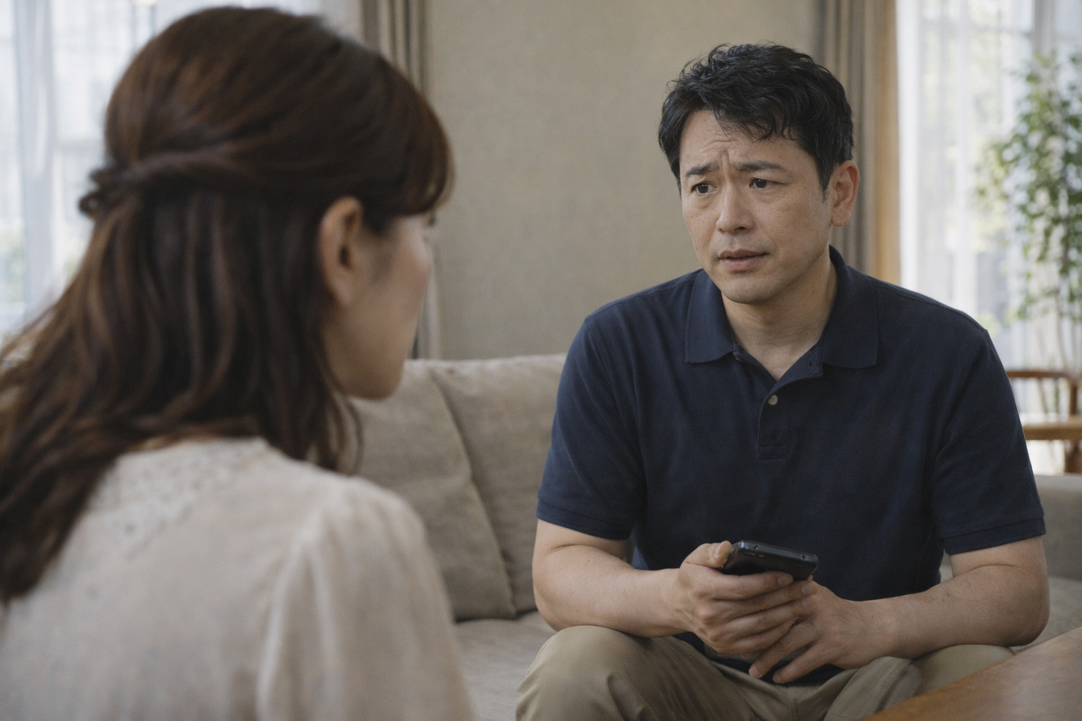 浮気相手の名前を言わない夫に悩む妻
